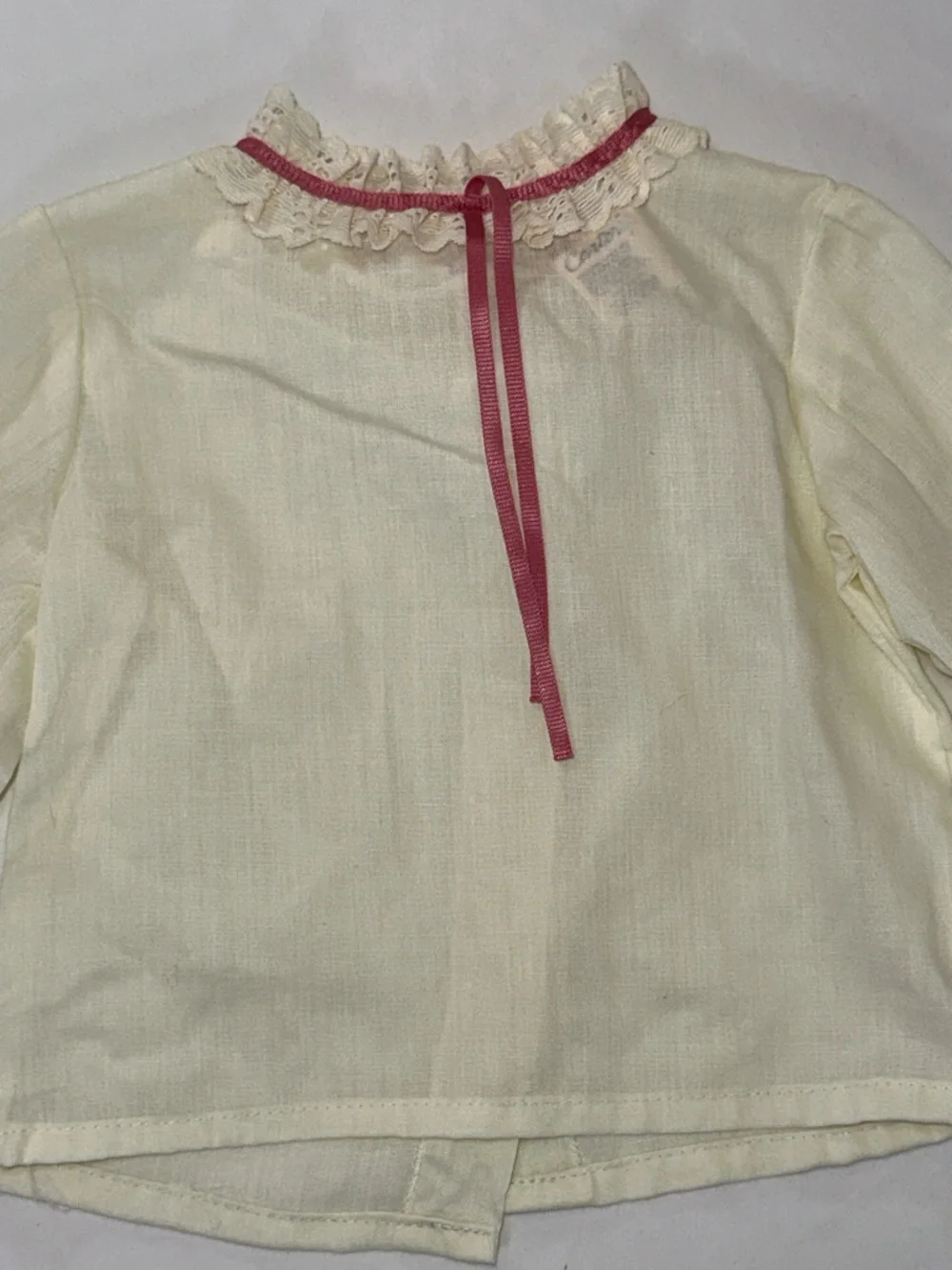 Vintage Carters Baby Blouse Size 12 Months Made in USA Lace Collar Top